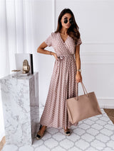 Vestido Casual Midi de Bolinha Poá Manga Curta, P, M, G, GG, 2G, 3G, Rosa