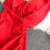 Vestido de Festa Curto Acinturado Alcinha, Vermelho