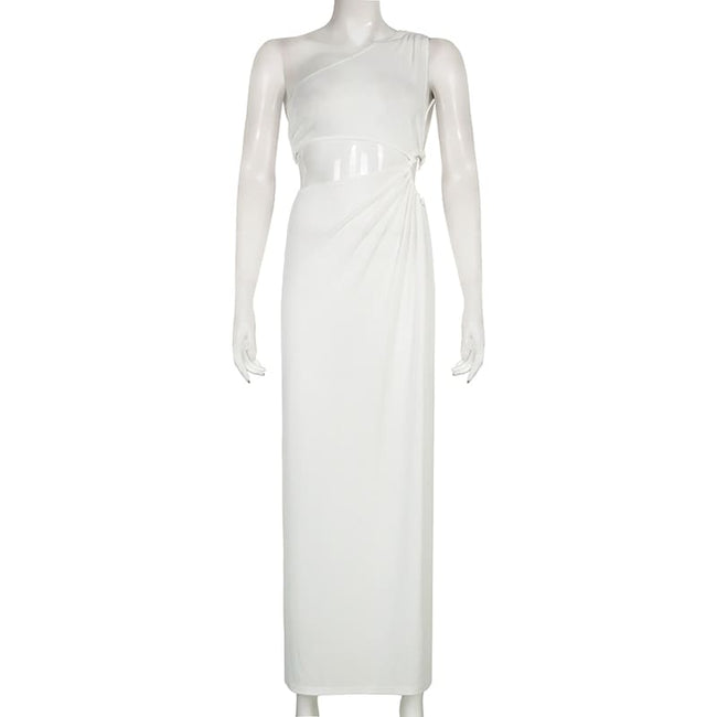 vestido sensual branco cut out de festa longo vazado fenda
