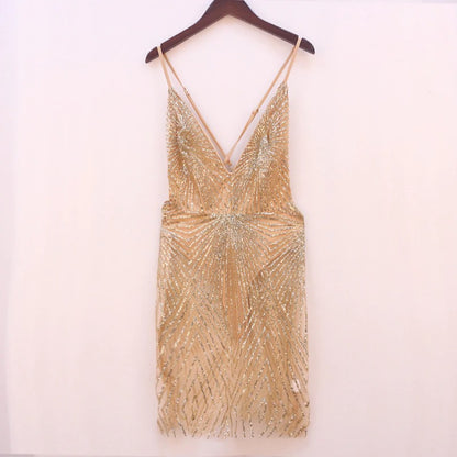 vestido de festa transparente com gliter brilhante curto glitter brilhante brilhoso brocal tule balada club sexy sensual body translúcido alcinha ajustável transpasse transpassado dourado