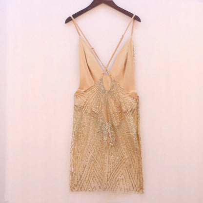 vestido de festa transparente com gliter brilhante curto glitter brilhante brilhoso brocal tule balada club sexy sensual body translúcido alcinha ajustável transpasse transpassado dourado