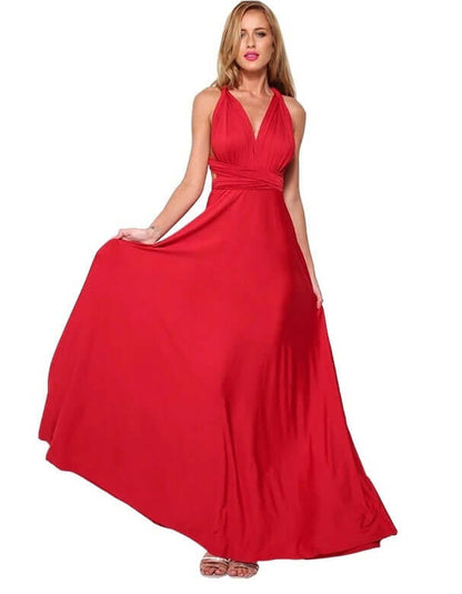 Vestido De Festa Longo Alças Mil De Amarrações vermelho