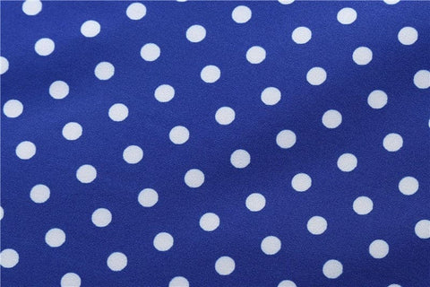 Vestido Retrô de Bolinha Manga Curta Plus Size, P, M, G, GG, 2G, Azul