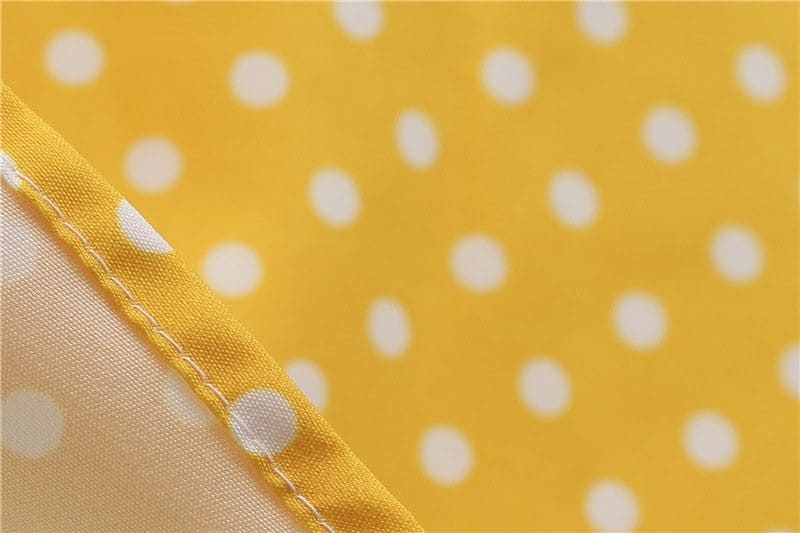 Vestido Retrô de Bolinha Manga Curta Plus Size, P, M, G, GG, 2G, Amarelo