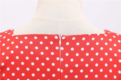 Vestido Retrô de Bolinha Manga Curta Plus Size, P, M, G, GG, 2G, Vermelho