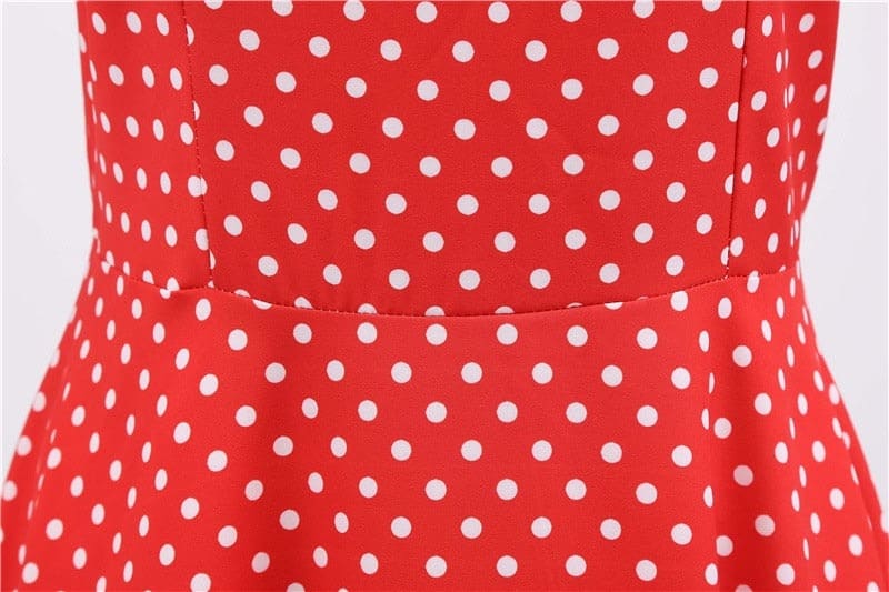 Vestido Retrô de Bolinha Manga Curta Plus Size, P, M, G, GG, 2G, Vermelho