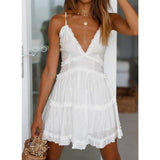 Vestido de Verão Alcinha Babados branco