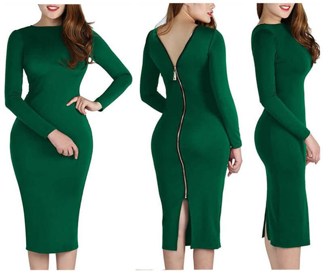 Vestido tubinho com ziper sales atras
