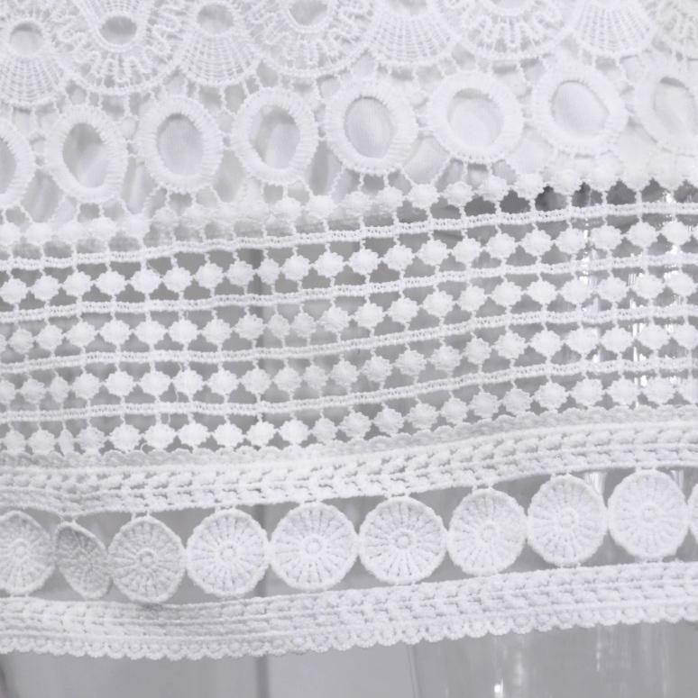Vestido Curto de Renda Crochê Branco Festa - Loja Style Me