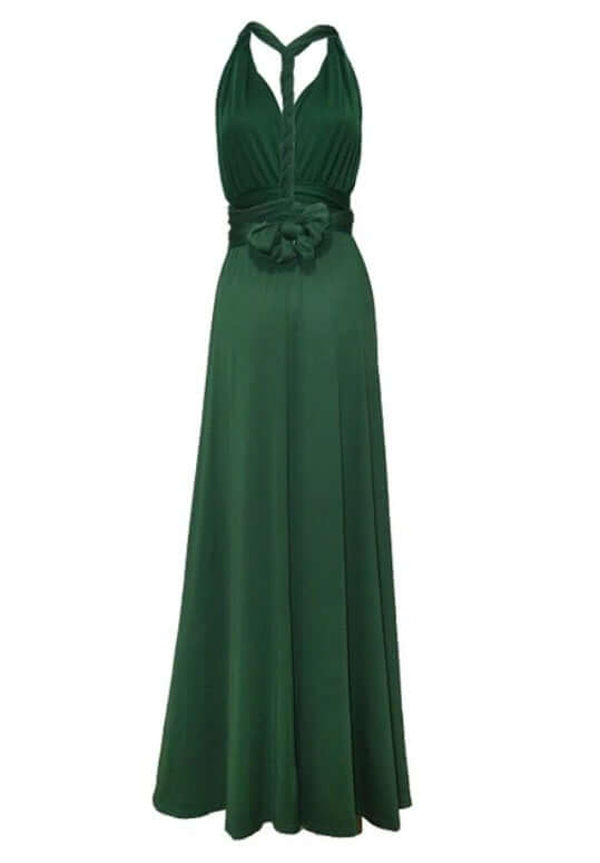 Vestido De Festa Longo Alças Mil Amarrações verde