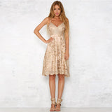 Vestido Bordado Dourado Midi de Festa