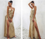 Vestido de festa Longo Dourado Glam