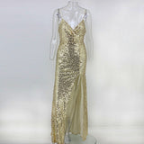 Vestido de festa Longo Dourado Glam