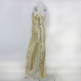 Vestido de festa Longo Dourado Glam