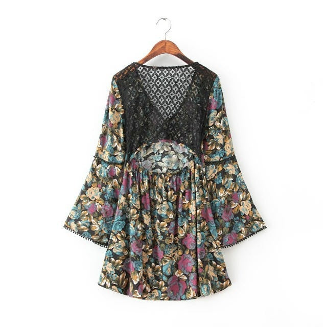 Vestido Túnica Floral Renda - Loja Style Me