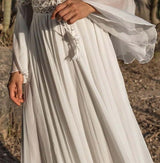 Vestido Longo Branco c/ Detalhes Flare Rendas