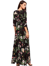 Vestidos Midi Florais de Manga Botão - Loja Style Me