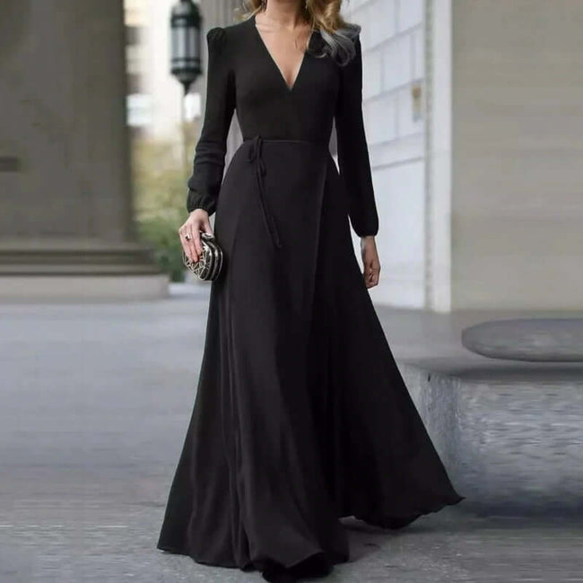 Vestido longo preto para festa cheap de casamento