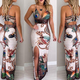 Vestido Longo Pavão c/Fenda