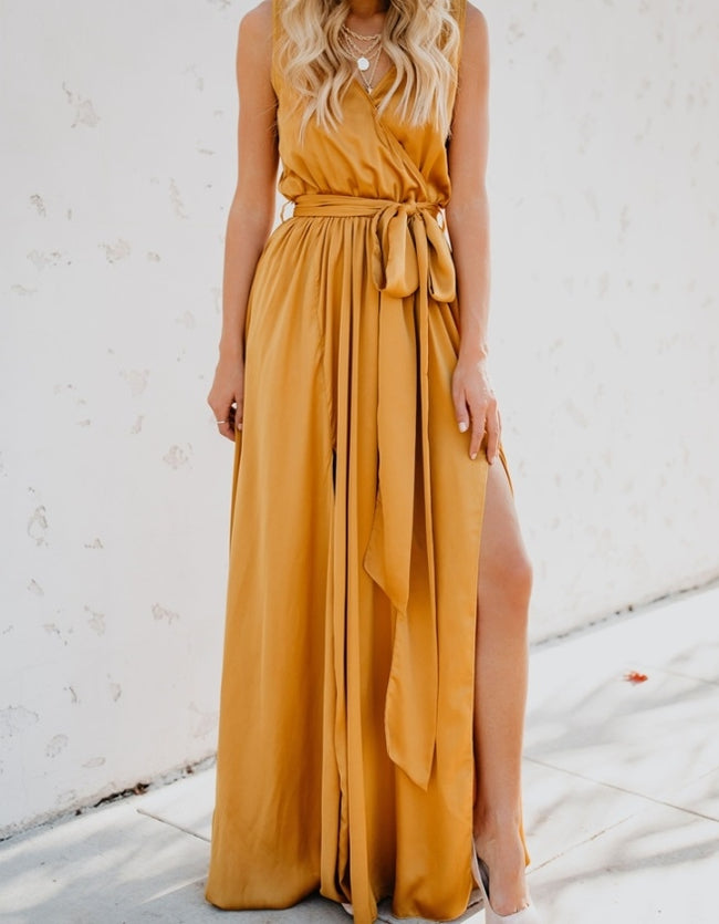 Vestido longo wrap discount