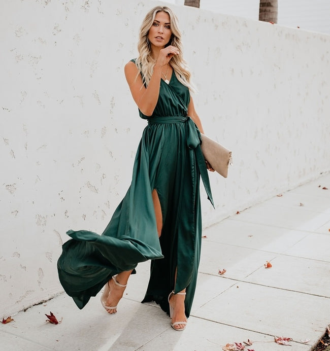Vestido discount longo wrap