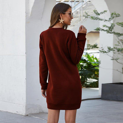 vestido moletom manga longa inverno 2021 vinho bordo