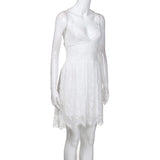 Vestido de Renda Curto Costas c/ Amarrações