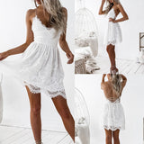 Vestido de Renda Curto Costas c/ Amarrações