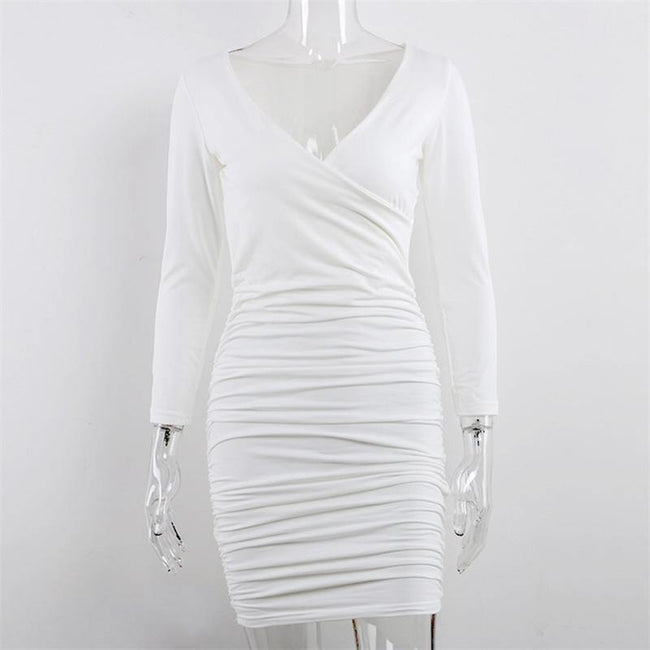 Vestido Tubinho Business Drapeado de Manga - Loja Style Me