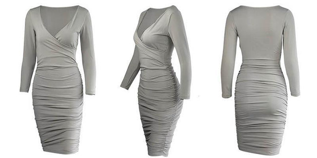 Vestido Tubinho Business Drapeado de Manga - Loja Style Me