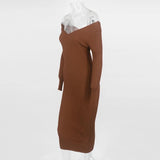 Vestido Tricot Tubinho Midi Ombro a Ombro - Loja Style Me