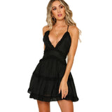 vestido de verão curto de alça fina preto