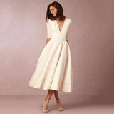 Vestido Midi Vintage Manga 3/4