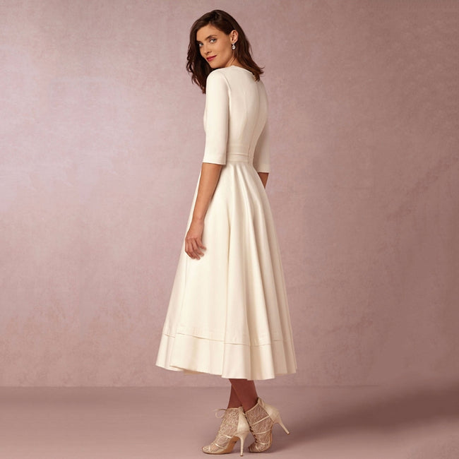Vestido Midi Vintage Manga 3/4