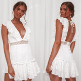 Vestido Branco c/ Renda Costas Decotadas Verão - Loja Style Me