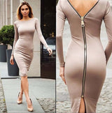 Vestido Tubinho Midi Zíper nas Costas