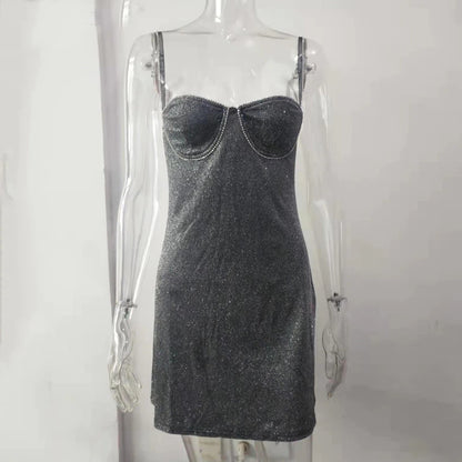 Vestido de Festa de Holográfico Lurex Curto
