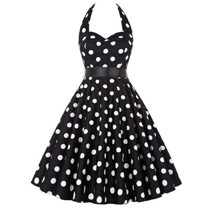 Vestidos Pinup Midi Estampa Bolinhas Frente Única
