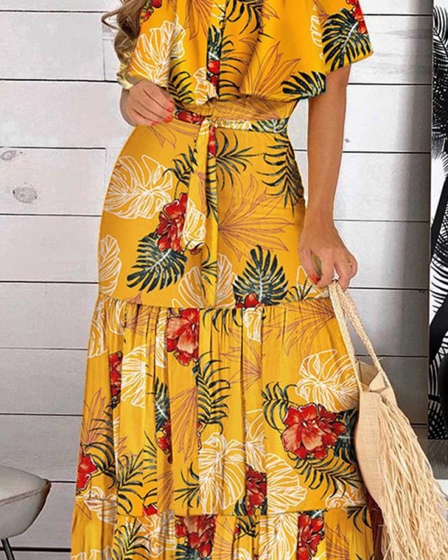 Vestidos longos rodados sales estampados